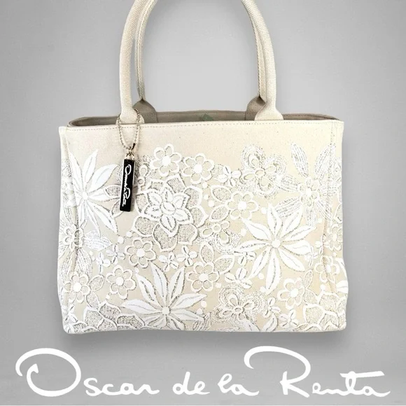 Oscar De La Renta Floral CanvasTote for Neiman Marcus/Target - Picture 1 of 12